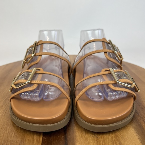 Womens Schutz Naomi Vinyl Leather Double Strap Slip On Sandals Slides Size 10 B - Picture 3 of 9